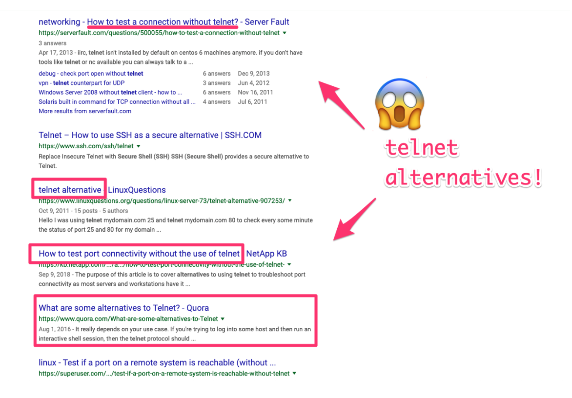 telnet alternatives