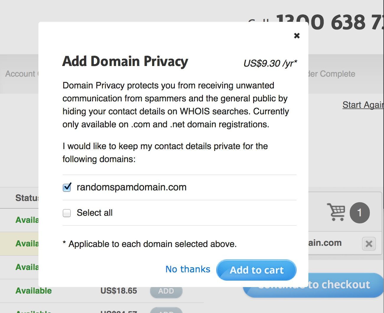 Add Domain Privacy?