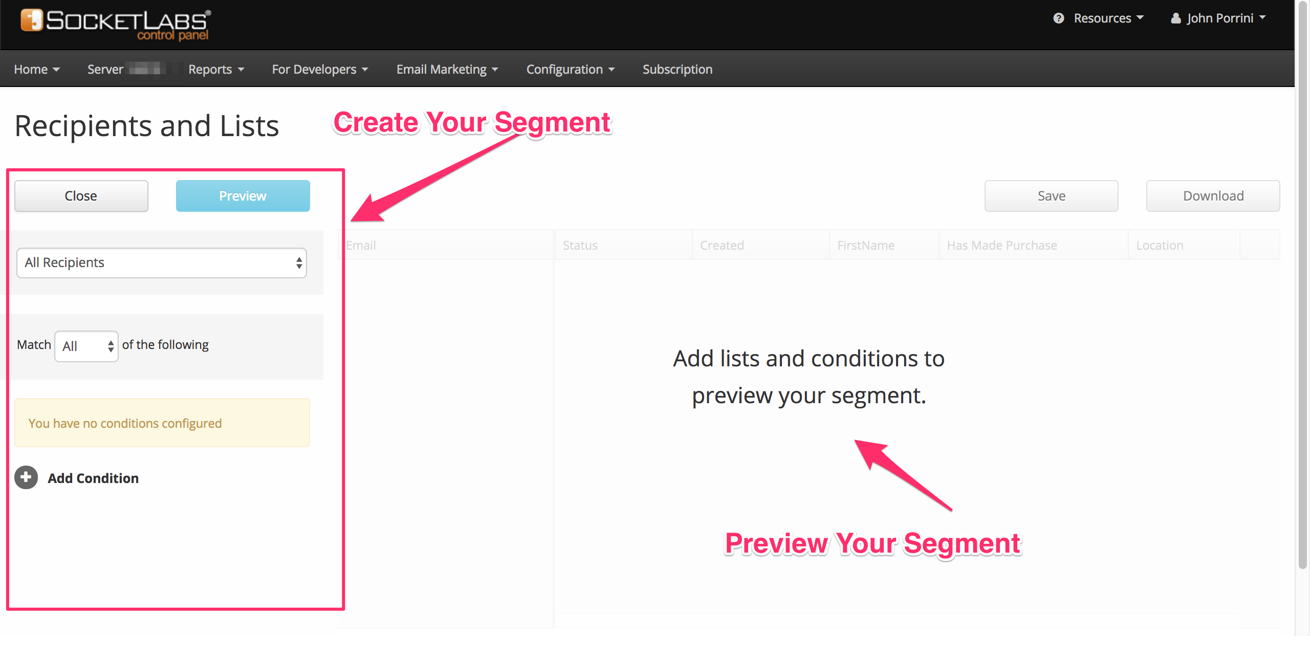 Two areas of segmentation