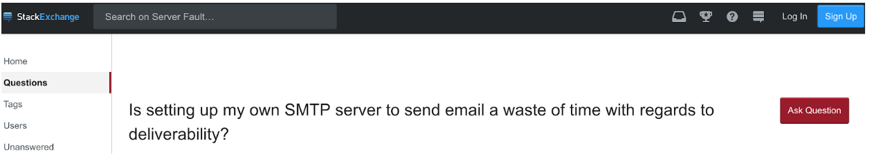 setting up my own SMTP server