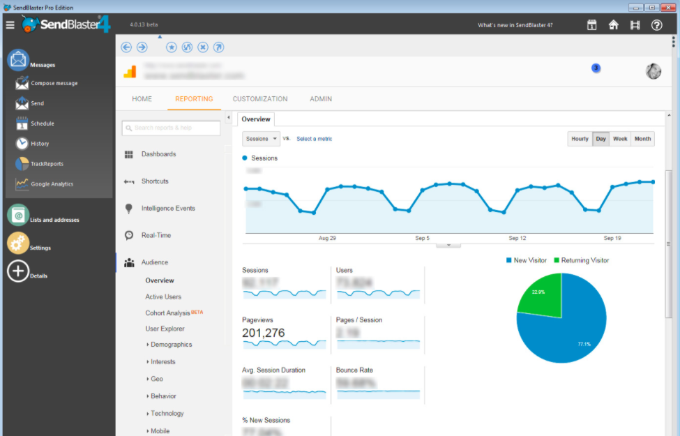 sendblaster analytics