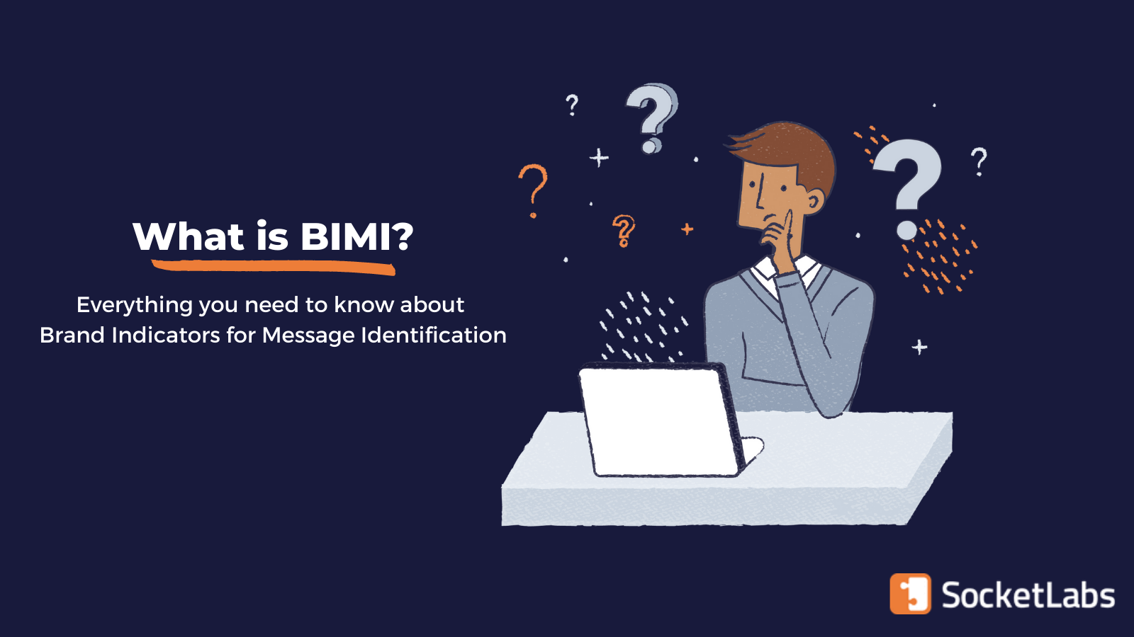 A confused person asking "What is BIMI?"