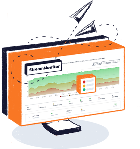A product screen shot showing SocketLabs StreamMonitor in action.