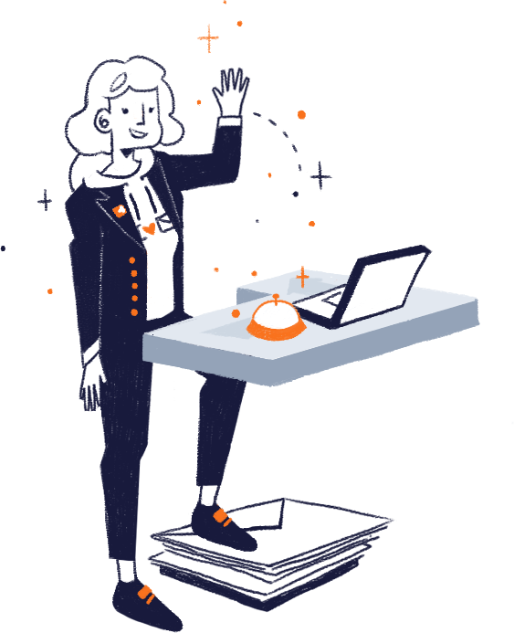 A SocketLabs concierge rep smiling and waving. She's ready to help you with your email program.
