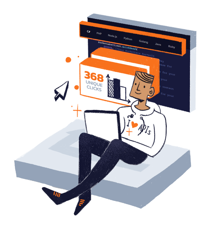 A developer happily using SocketLabs to send his emails.