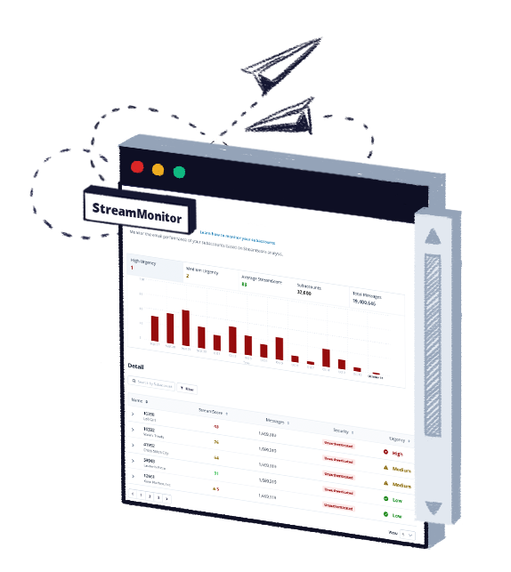 screenshot of StreamMonitor in email infrastructure management platform