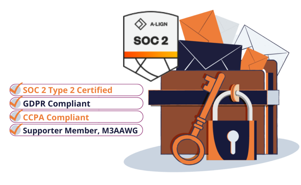 Sending email is more secure with SocketLabs thanks to our SOC 2 Type 2 and Privacy Shield Certifications. We are also GDPR and CCPA compliant and a member of M3AAWG.