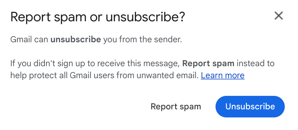 one-click list-unsubscribe