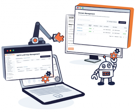 Power your email program via SocketLabs API, with features to manage subaccounts, domains, API keys and more.