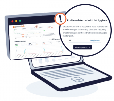 Identify problems with list quality, engagement, and sender reputation straight from your dashboard